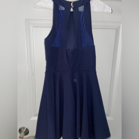 Navy blue short hoco dress worn once - Picture 2 of 2